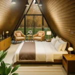 Sürdürülebilir yaşamı destekleyen, çevre dostu teknolojilerle donatılmış tiny house.