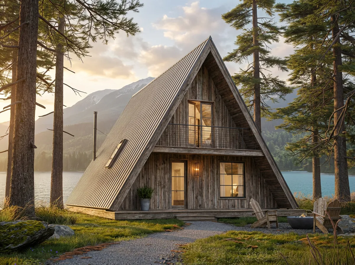 Endüstriyel ve modern dokunuşlarla dekore edilmiş küçük yaşam alanı tiny house.