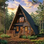 Çiftlik evi estetiğiyle tasarlanmış, beyaz panjurlu şirin tiny house.