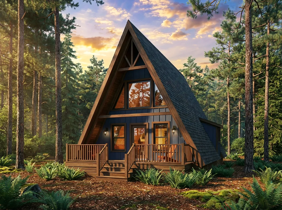 Çiftlik evi estetiğiyle tasarlanmış, beyaz panjurlu şirin tiny house.