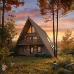 Şehrin gürültüsünden uzakta, ormanlık alanda izole edilmiş yaşam sunan tiny house.