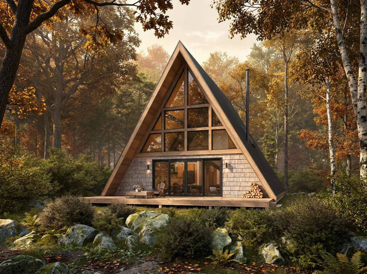 Tavan pencereleriyle aydınlatılan, huzurlu ve sade tiny house yatak odası.