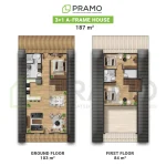 Modern mimari çizgileri takip eden, tek katlı genişletilmiş bir tiny house.